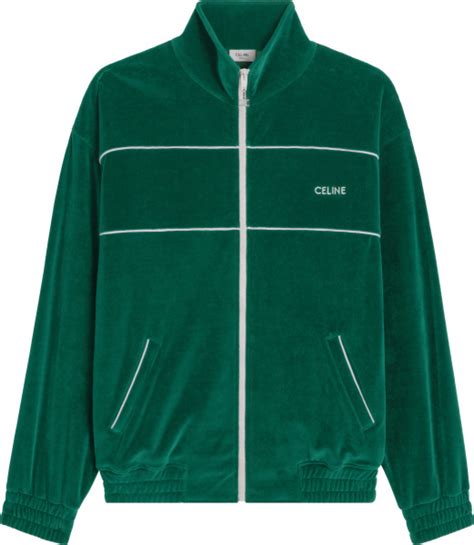 green celine tracksuit|Celine velvet tracksuit.